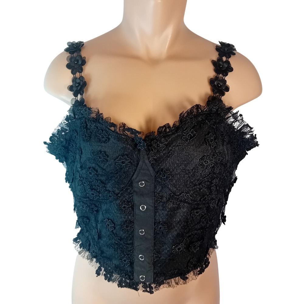 Magic Boutique 3D Flower Floral Corset Bustier Lace Top Going Out Festival‎ L